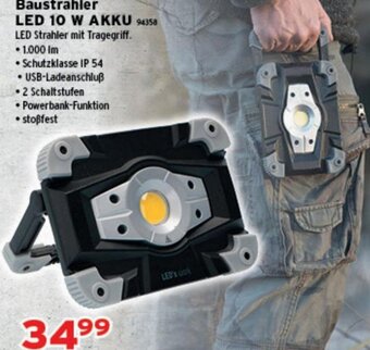Salzburger Lagerhaus Baustrahler LED 10 W Akku Angebot