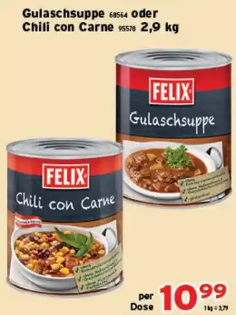 Salzburger Lagerhaus Felix Gulaschsuppe oder Chili con Carne 2,9 kg Angebot