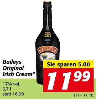 Strasser Markt Baileys Original Irish Cream 0,7 L Angebot