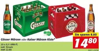 Strasser Markt Gösser Märzen oder Kaiser Märzen Kiste 20 x 0,5 Liter Angebot