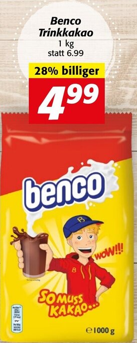 Strasser Markt Benco Trinkkakao 1 kg Angebot