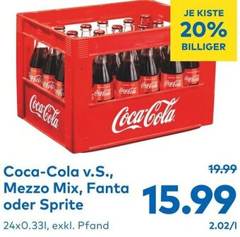T&G Coca-Cola v.S., Mezzo Mix, Fanta oder Sprite 24 x 0.33L Angebot