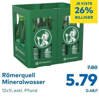 T&G Römerquelle Mineralwasser 12x1L Angebot