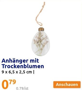 Action Anhänger mit Trockenblumen 9 x 6,5 x 2,5 cm Angebot