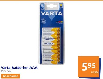 Action Varta Batterien AAA Angebot