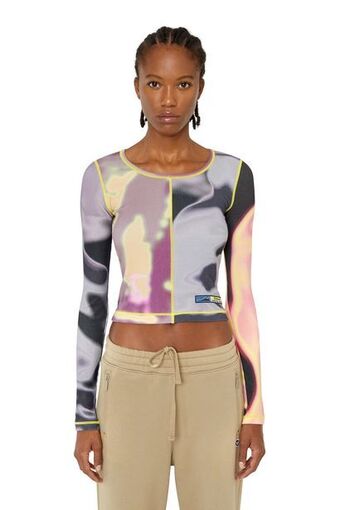 Diesel Geripptes top mit patchwork-thermo-print Angebot