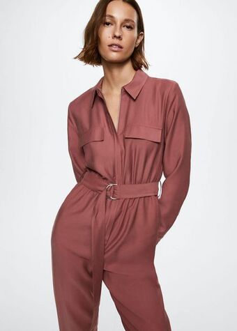Mango Langer jumpsuit mit gürtel Angebot