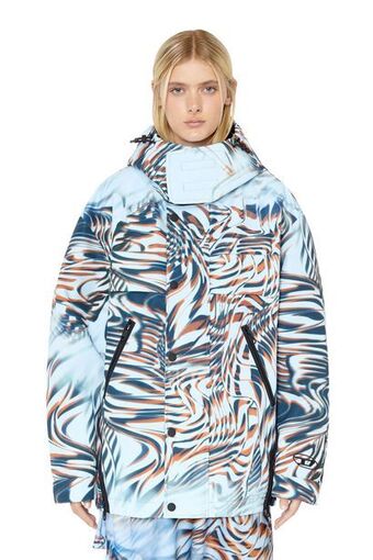 Diesel Jacke mit kapuze aus canvas mit optischem print Angebot