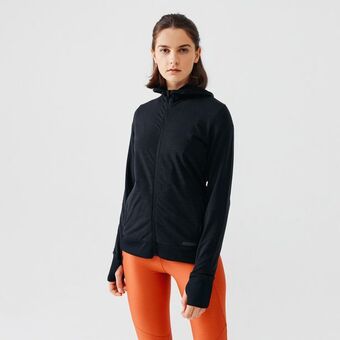 Laufjacke damen warm mit kapuze dunkelblau