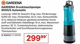 Lagerhaus Gardena Drucktauchpumpe 6000/5 Automatic Angebot