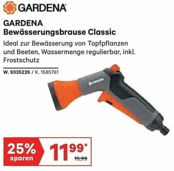 Lagerhaus Gardena Bewässerungsbrause Classic Angebot