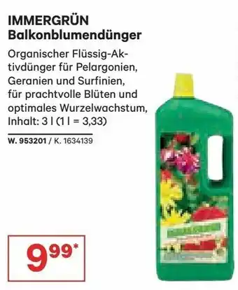 Lagerhaus Immergrün Balkonblumendünger Angebot