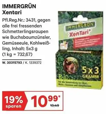 Lagerhaus Immergrün Xentari Angebot