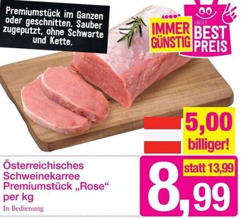 Sutterlüty Österreichisches Schweinekarree Premiumstück ,, Rose" per kg Angebot