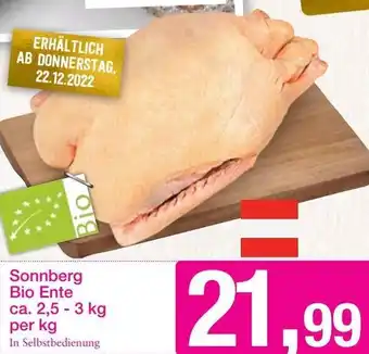 Sutterlüty Sonnberg Bio Ente 2,5-3kg Angebot
