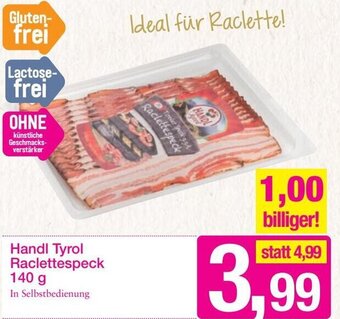 Sutterlüty Handl Tyrol Raclettespeck 140 g Angebot