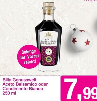 Sutterlüty Billa Genusswelt Aceto Balsamico oder Condimento Bianco 250 ml Angebot
