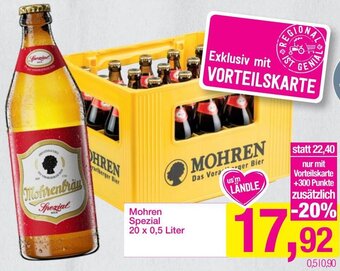 Sutterlüty Mohren Spezial 20 x 0,5 Liter Angebot