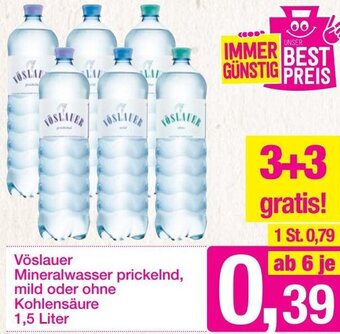Sutterlüty Vöslauer Mineralwasser prickelnd, mild oder ohne Kohlensäure 1,5 Liter Angebot