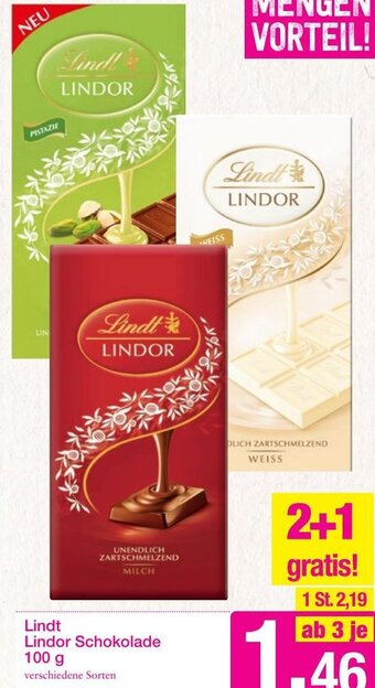 Sutterlüty Lindt Lindor Schokolade 100 g Angebot