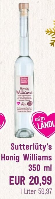 Sutterlüty Sutterlüty's Honig Williams 350 ml Angebot