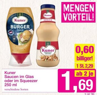Sutterlüty Kuner Saucen im Glas oder im Squeezer 250 ml Angebot