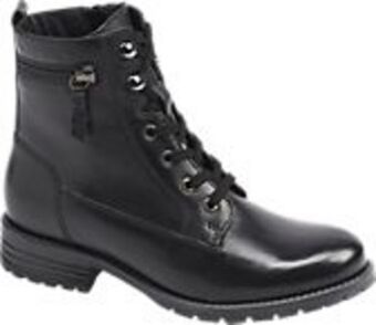 Deichmann Leder schnürboots in schwarz Angebot
