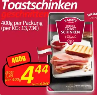 Wurstico Radatz Toastschinken 400 g Angebot