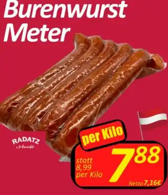 Wurstico Radatz Burenwurst Meter peer kilo Angebot