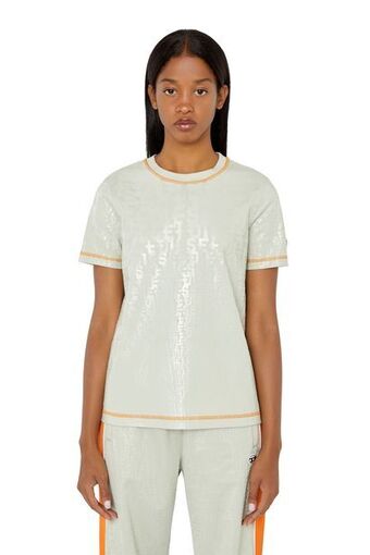 Diesel T-shirt mit farbgleichem monogramm-print Angebot