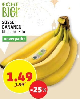 PENNY Süsse Bananen pro Kilo Angebot