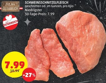 PENNY Schweinsschnitzelfleisch pro Kilo Angebot