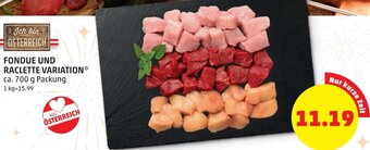 PENNY Fondue und Raclette Variation 700 g Angebot
