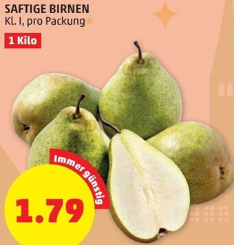 PENNY Saftige Birnen 1 Kilo Angebot
