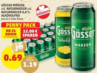 PENNY Gösser Märzen od. Naturradler od. Naturradler 0,0% Alkoholfrei 0,5 Liter Angebot