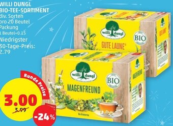 PENNY Willi Dungl Bio-Tee-Sortiment Angebot
