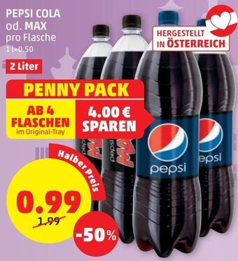 PENNY Pepsi Cola od. Max 2 Liter Angebot
