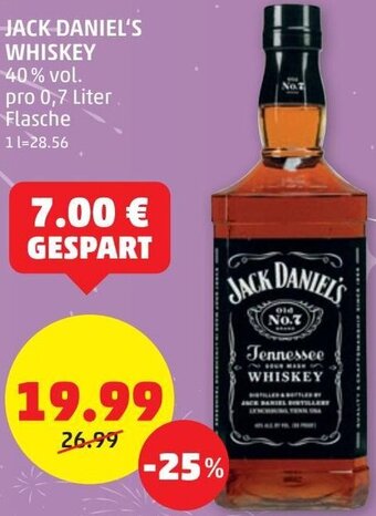 PENNY JAck Daniel's Whiskey 0,7 Liter Angebot