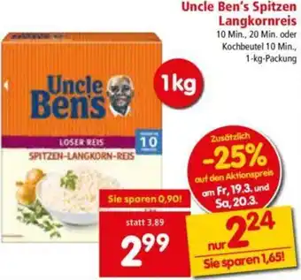 Interspar Uncle Ben's Spitzen Langkornreis 1Kg Angebot