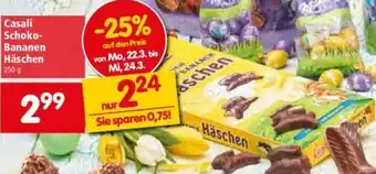 Interspar Casali Schoko-Bananen Häschen 250g Angebot