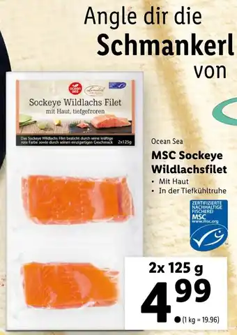 Lidl MSC Sockeye Wildlachsfilet 125g Angebot
