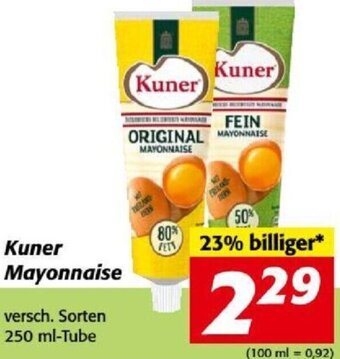 Nah&Frisch Kuner Mayonnaise 250 ml Angebot