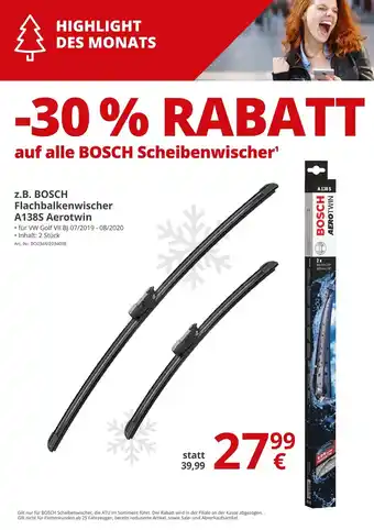 z.B. Bosch Flachbalkenwischer A1385 Aerotwin