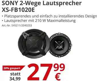 Sony 2-Wege Lautsprecher XS-FB1020E