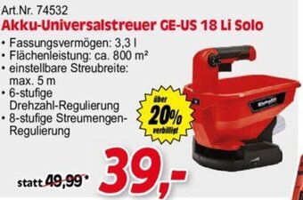 Zgonc Einhell Akku-Universalstreuer GE-US 18 Li solo Angebot