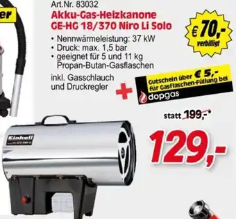 Zgonc Einhell Akku-Gas-Heizkanone GE-HG 18/370 Niro Li Solo Angebot