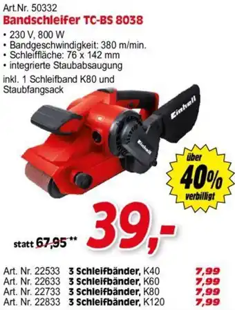 Zgonc Einhell Bandschleifer TC-BS 8038 Angebot