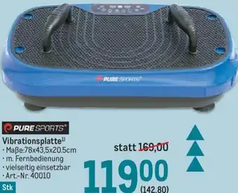 Metro Pure Sports Vibrationsplatte 78x43,5x20.5cm Angebot