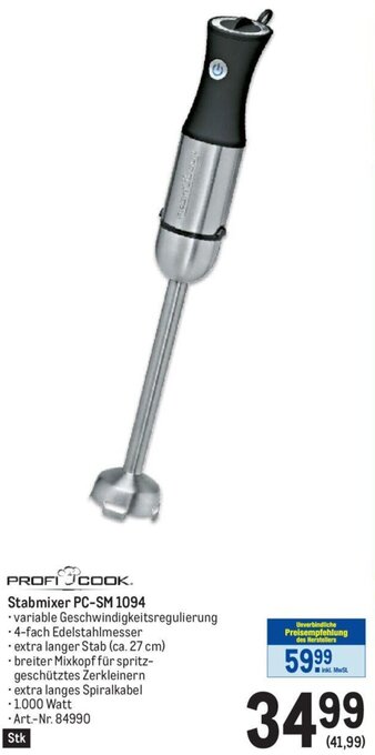 Metro Profi Cook Stabmixer PC-SM 1094 Angebot