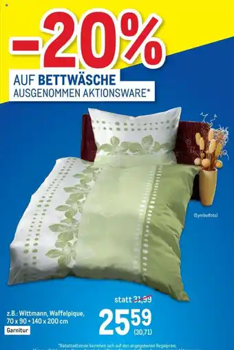 Metro z.B. Wittmann, Waffelpique, 70 x 90 +140 x 200 cm Angebot